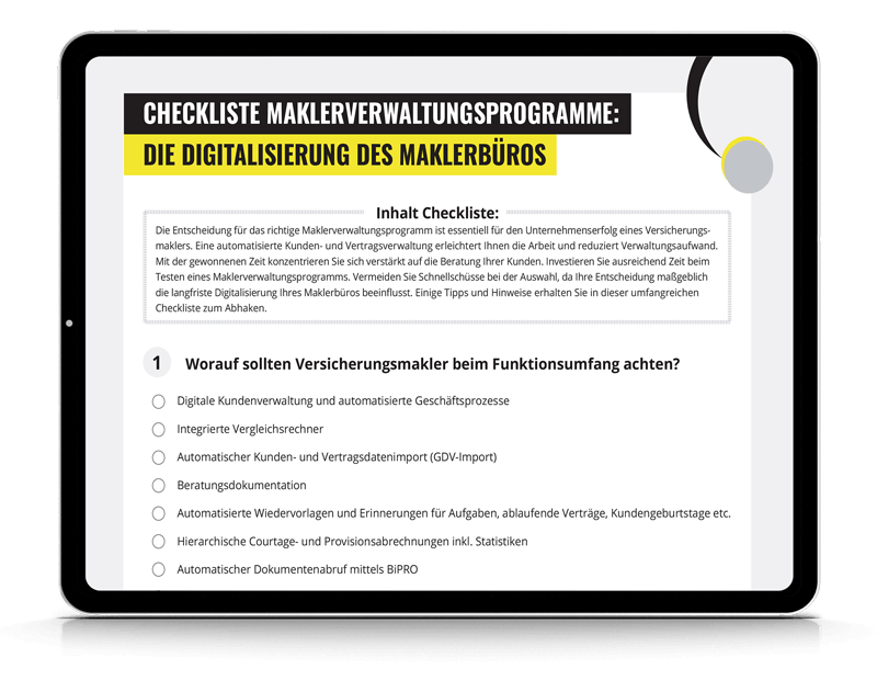 Checkliste Maklerverwaltungsprogramm | DEMV-Blog
